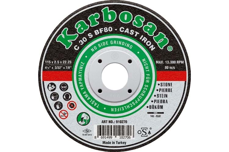 Karbosan 180x3x22 Sc Duz Kesıcı 910290