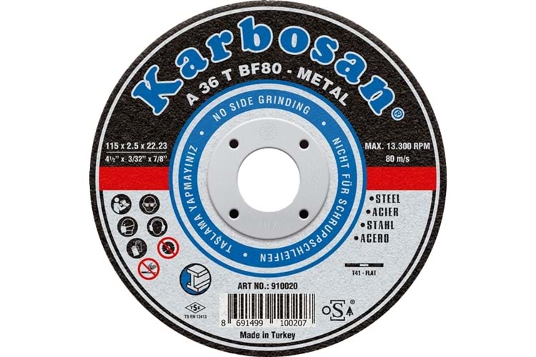 Karbosan 125x3x22 Nk Düz Kesıcı 910920