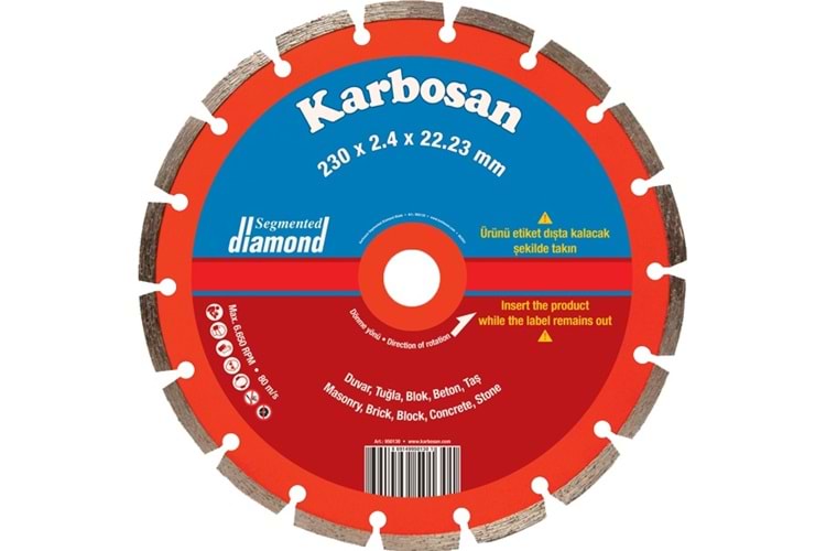 Karbosan 180x2,2x22 Segmentlı Beton (950120) Ge 920 950120