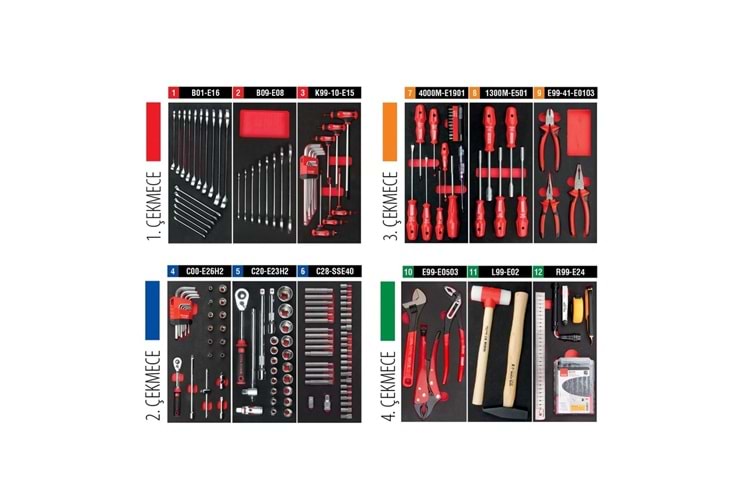 Ceta Form 293 Parça Auto Maxı Otomotiv Alet Seti+A01M-07 A50CR-293A01M