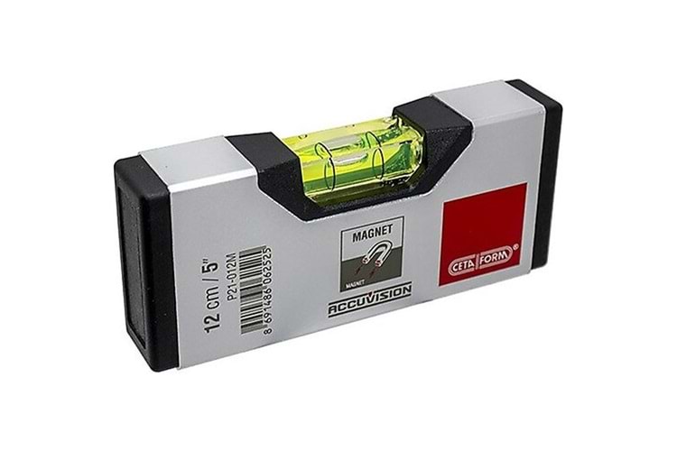 Ceta Form Alüminyum Su Terazisi/Mıknatıslı-Yatay Ölçüm-12 Cm P21-012M